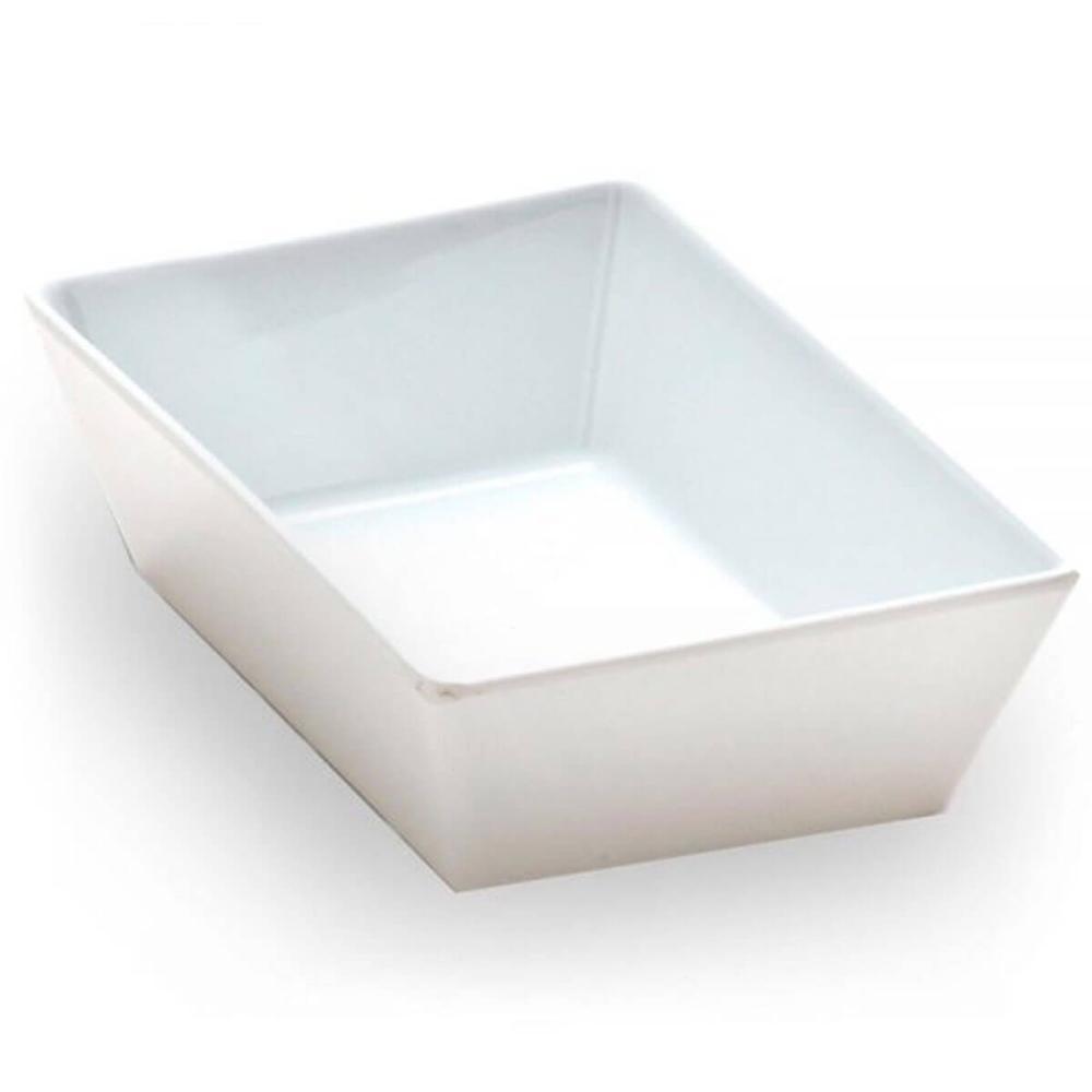Travessa Melamina Branca 4L Profissional Servir Buffet Haus Concept Saladas Massas