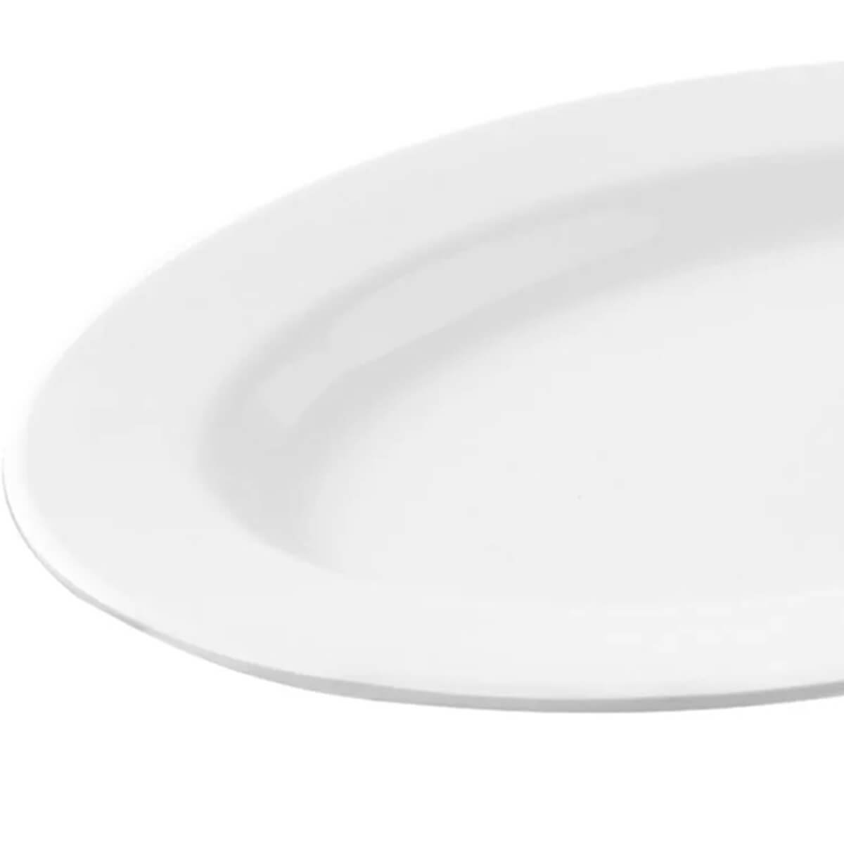 Travessa Oval Melamina Branca 25x18,5cm Bandeja Rasa Servir Petiscos Haus Concept