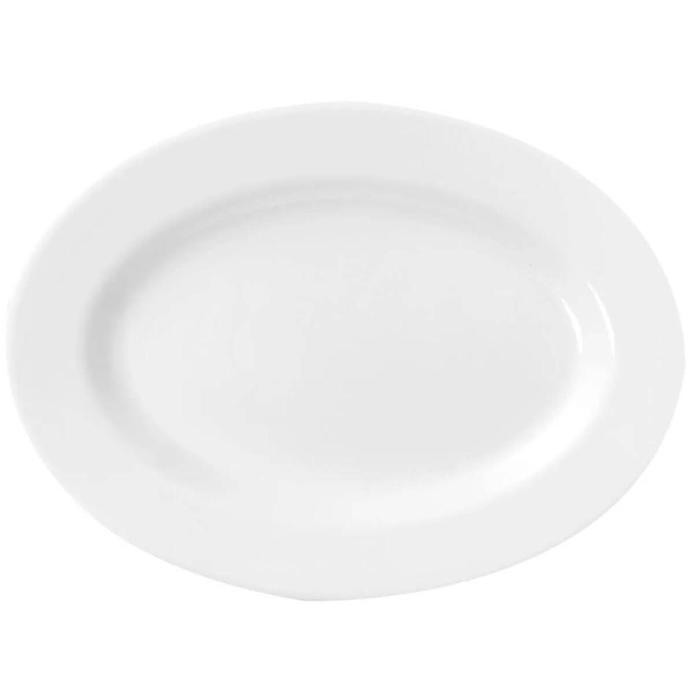 Travessa Oval Melamina Rasa 20x14cm Branca Servir Haus Concept Bandeja