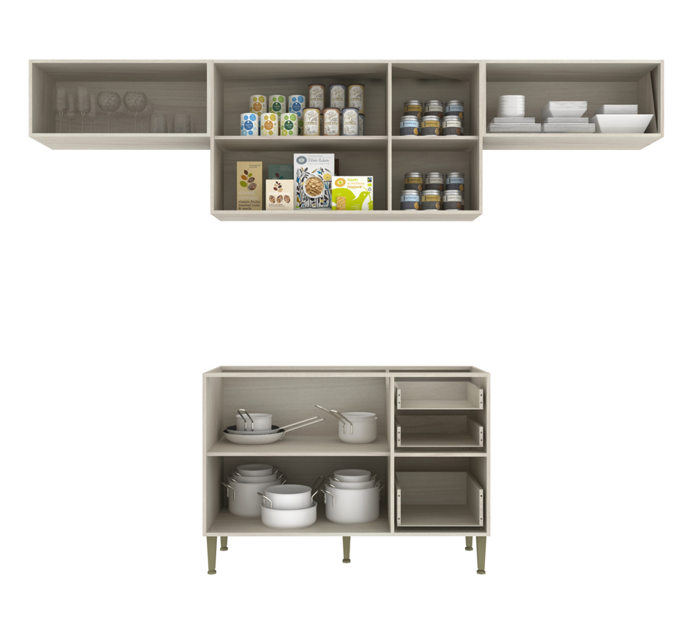 Cozinha Completa Vitoria 4 Peças CV009 Crema Onix Hecol