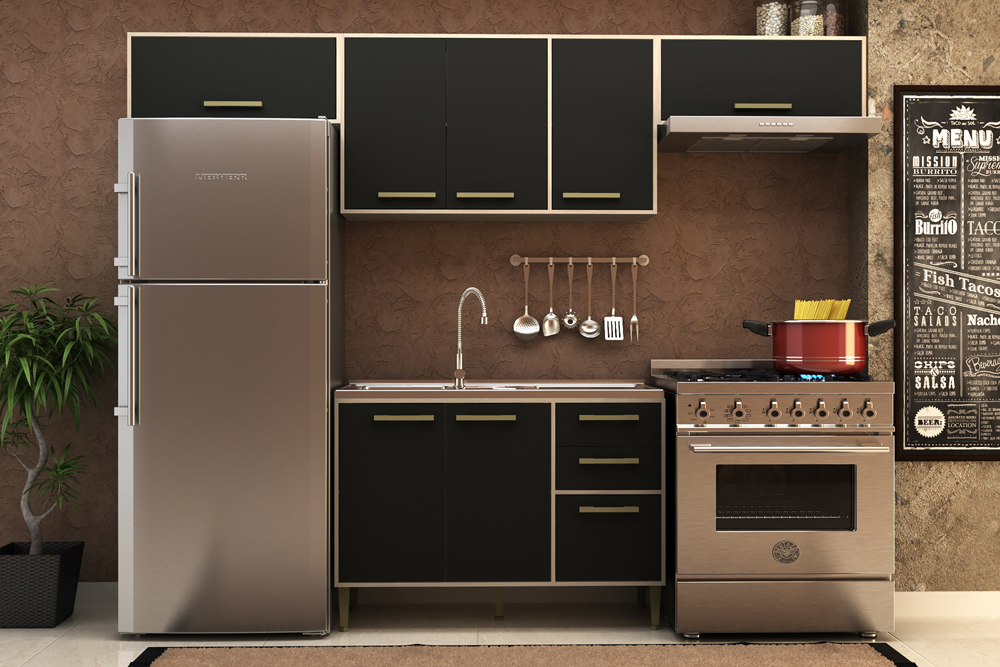 Cozinha Completa Vitoria 4 Peças CV009 Crema Onix Hecol
