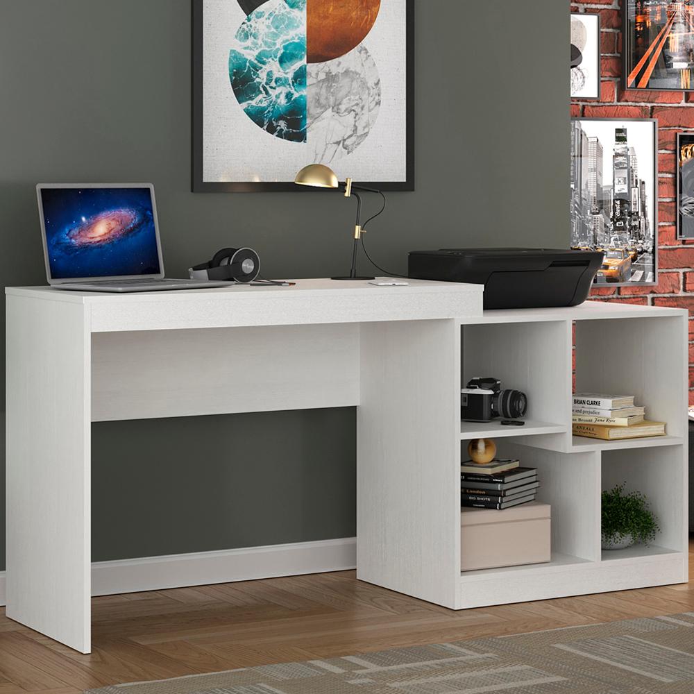 Escrivaninha Para Escritorio 4 Nichos HO2904 Branco HEC
