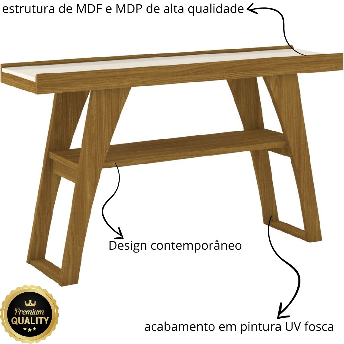 Aparador Buffet 1 Prateleira Menphis Nature / Off White