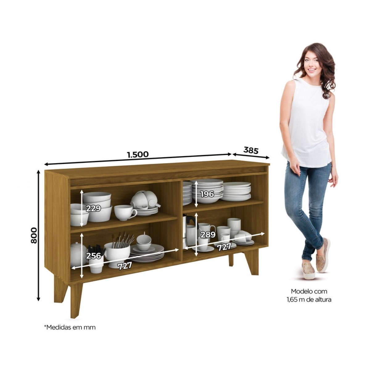 Aparador Buffet 4 Portas Quartzo Nature / Off White