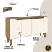 Aparador Buffet 4 Portas Quartzo Nature / Off White