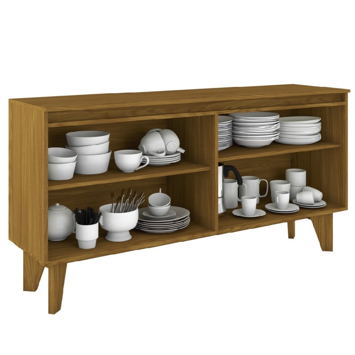 Aparador Buffet 4 Portas Quartzo Nature / Off White