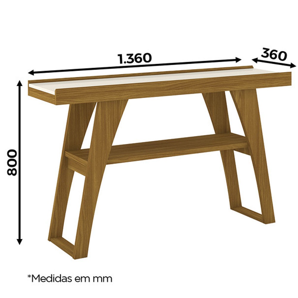 Aparador Para Sala 136 cm Menphis Off White Nature Henn
