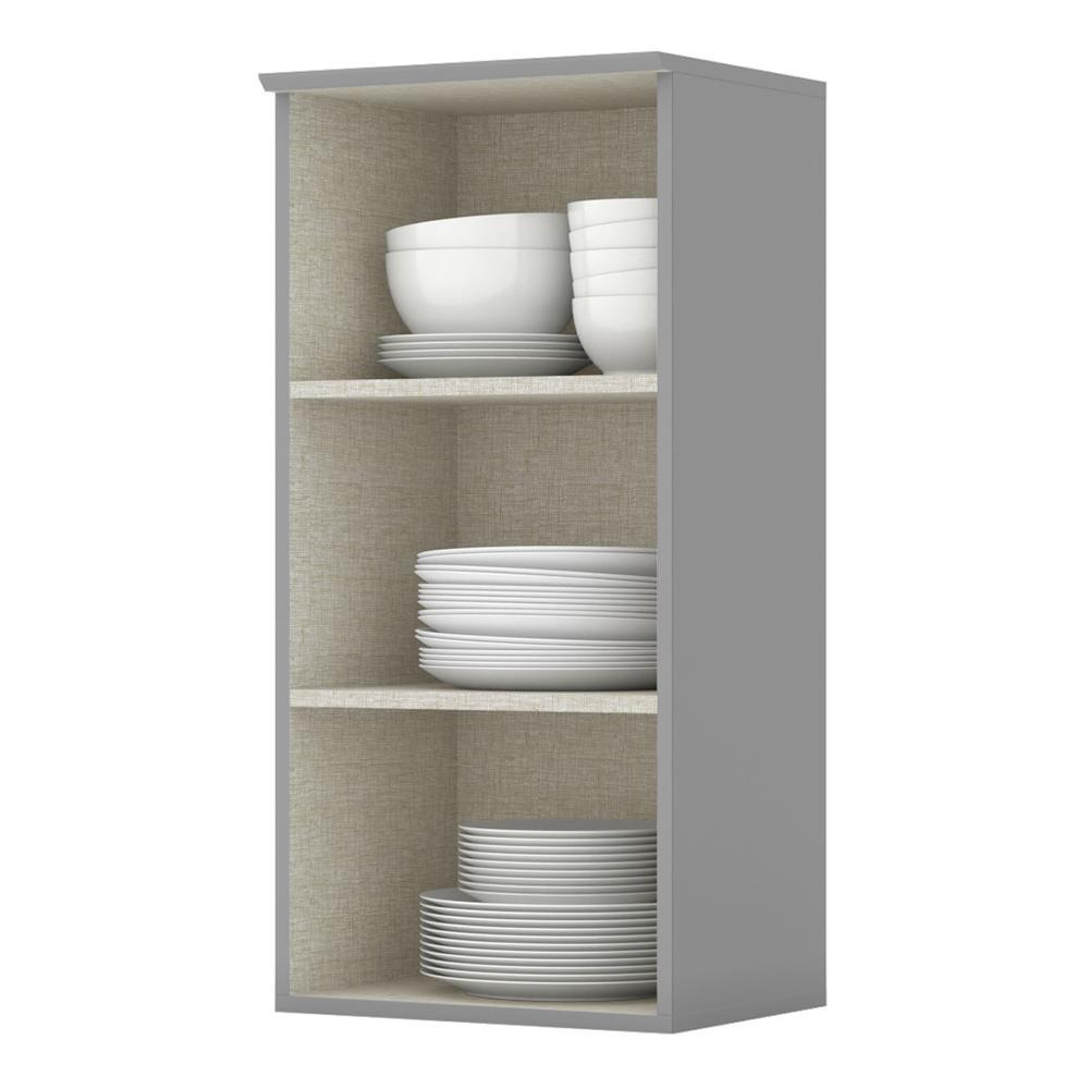 Armário Aéreo 1 Porta 40cm Americana Cinza - Móveis Henn
