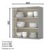 Armário Aéreo 2 Portas 80cm Americana Cinza - Móveis Henn