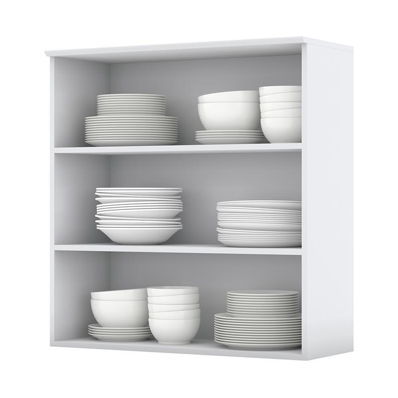 Armário Aéreo 2 Portas Vidro 80cm Americana Branco - Móveis Henn