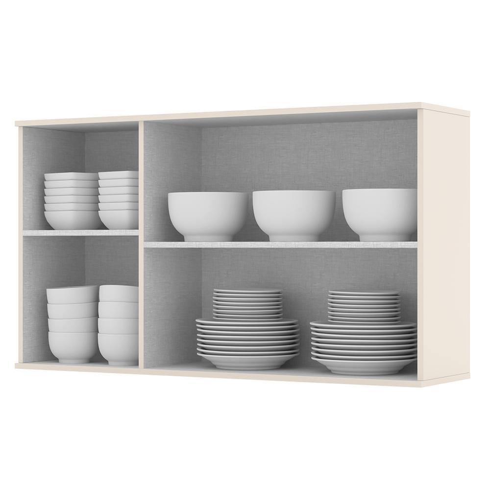 Armário Aéreo 3 Portas 120cm Connect Off White - Móveis Henn