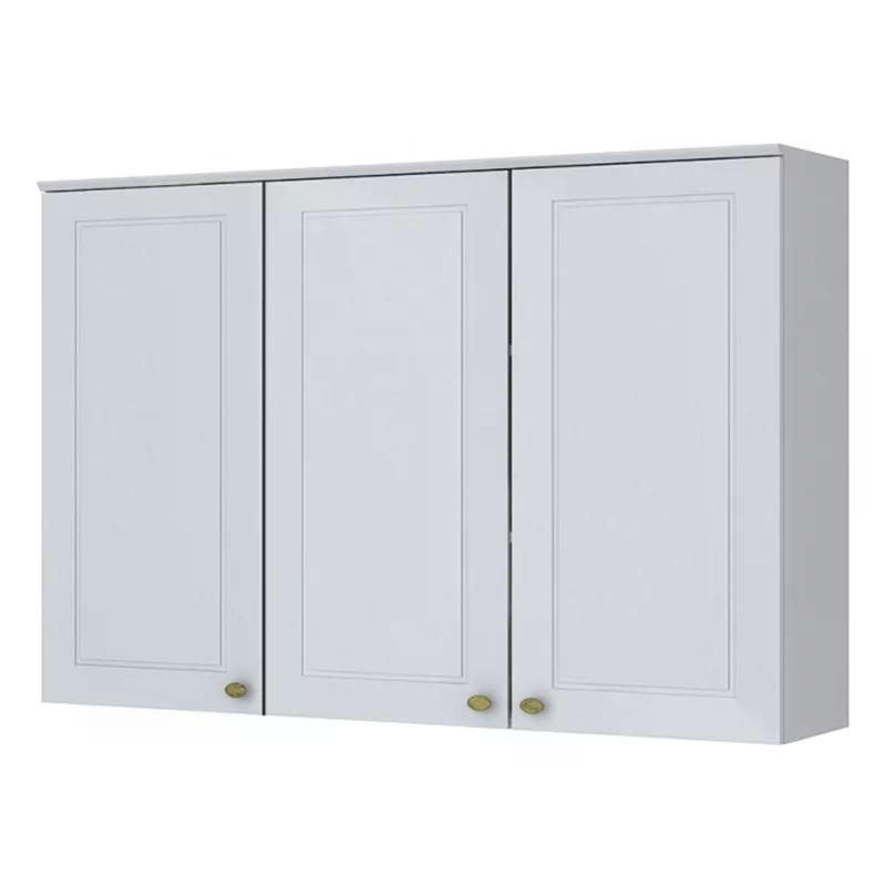 Armário Aéreo 3 portas 120cm Americana Branco - Móveis Henn