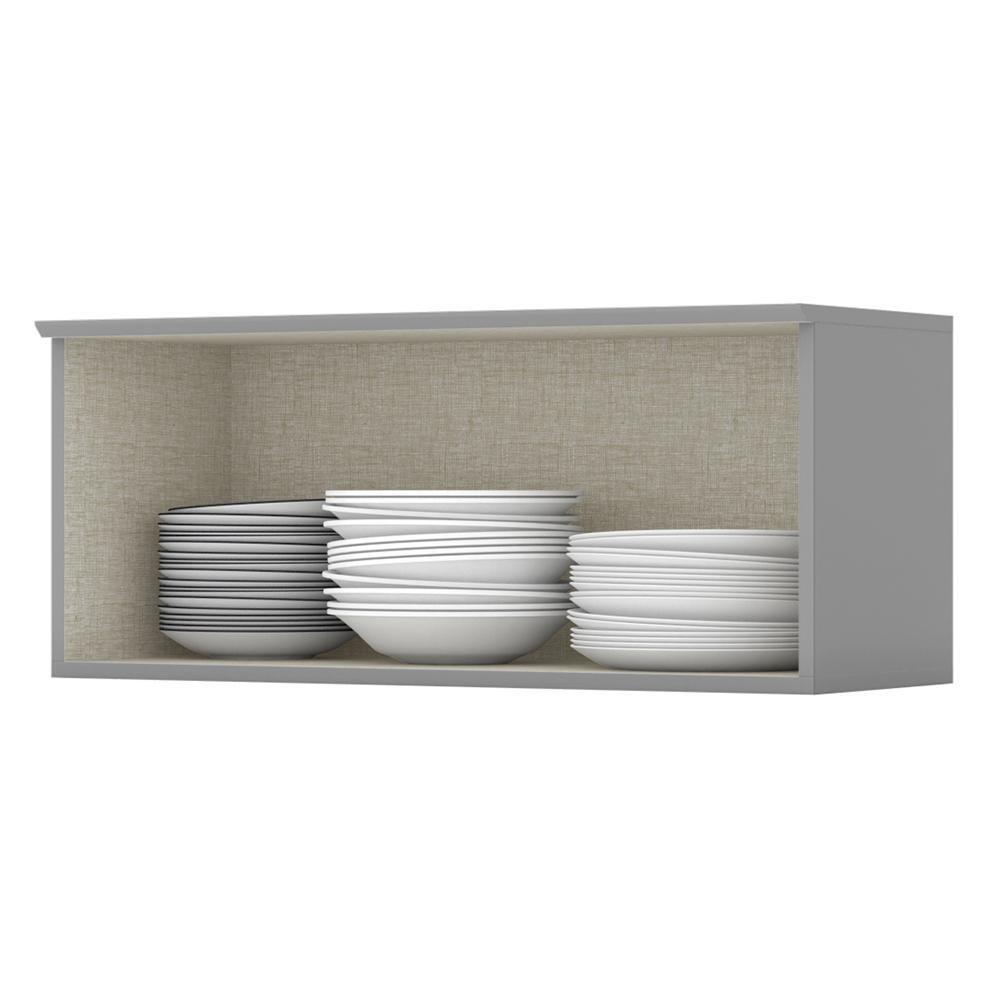 Armário Aéreo Basculante Americana 80cm Cinza - Móveis Henn