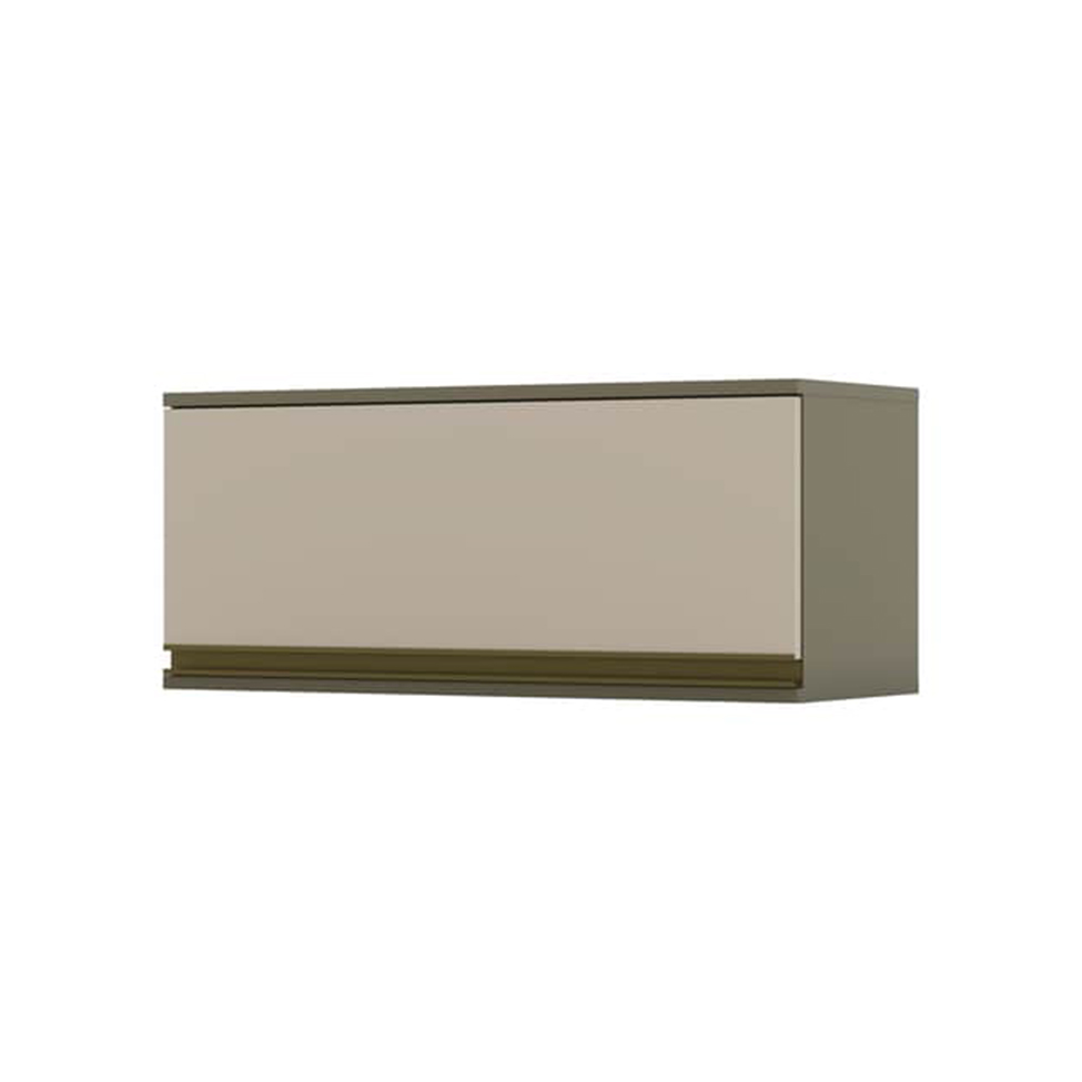 Armário Aéreo Évelin 1 Porta Duna e Cristal 80 cm