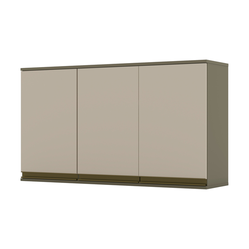 Armário Aéreo Évelin 3 Portas Duna e Cristal