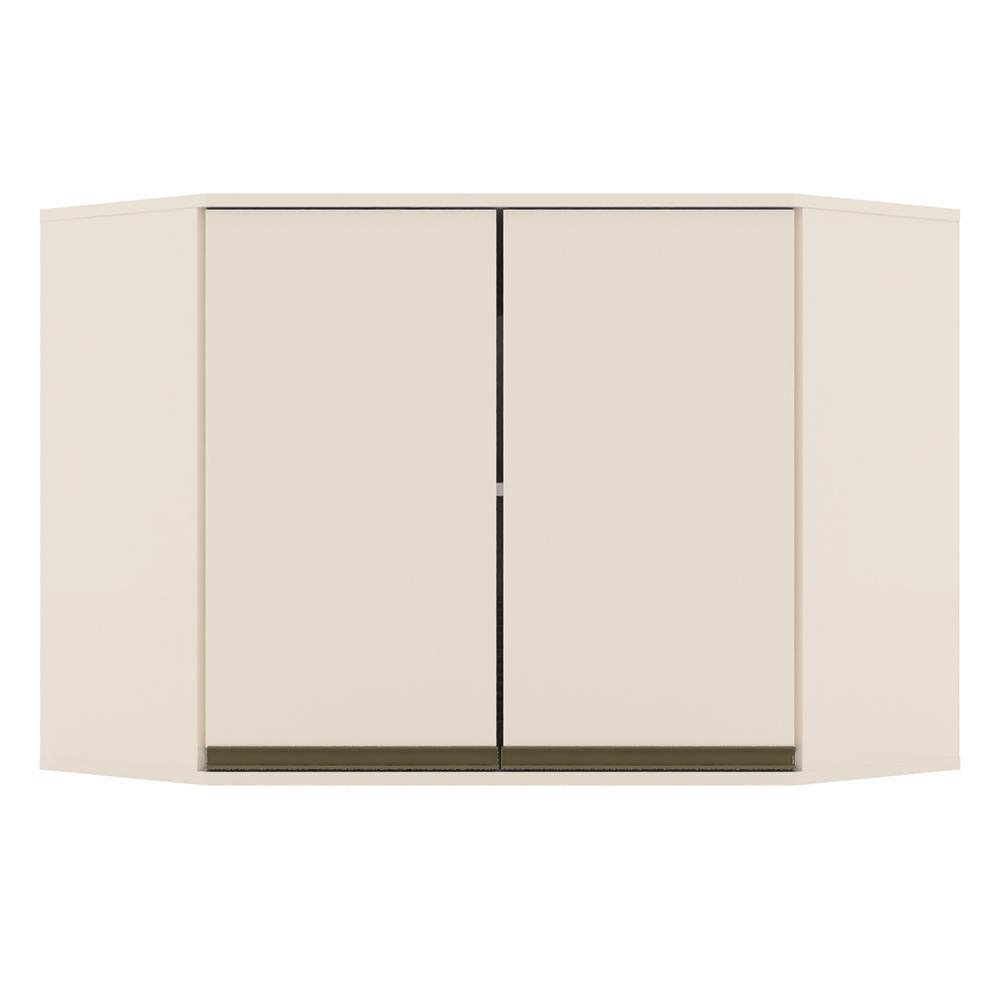 Armário Aéreo Canto Oblíquo 2 Portas Connect Off White - Móveis Henn