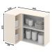 Armário Aéreo Canto Reto 1 Porta Connect Off White - Móveis Henn