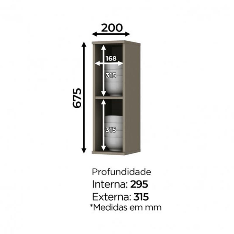 Armário Aéreo Nicho 20cm Connect Duna - Móveis Henn