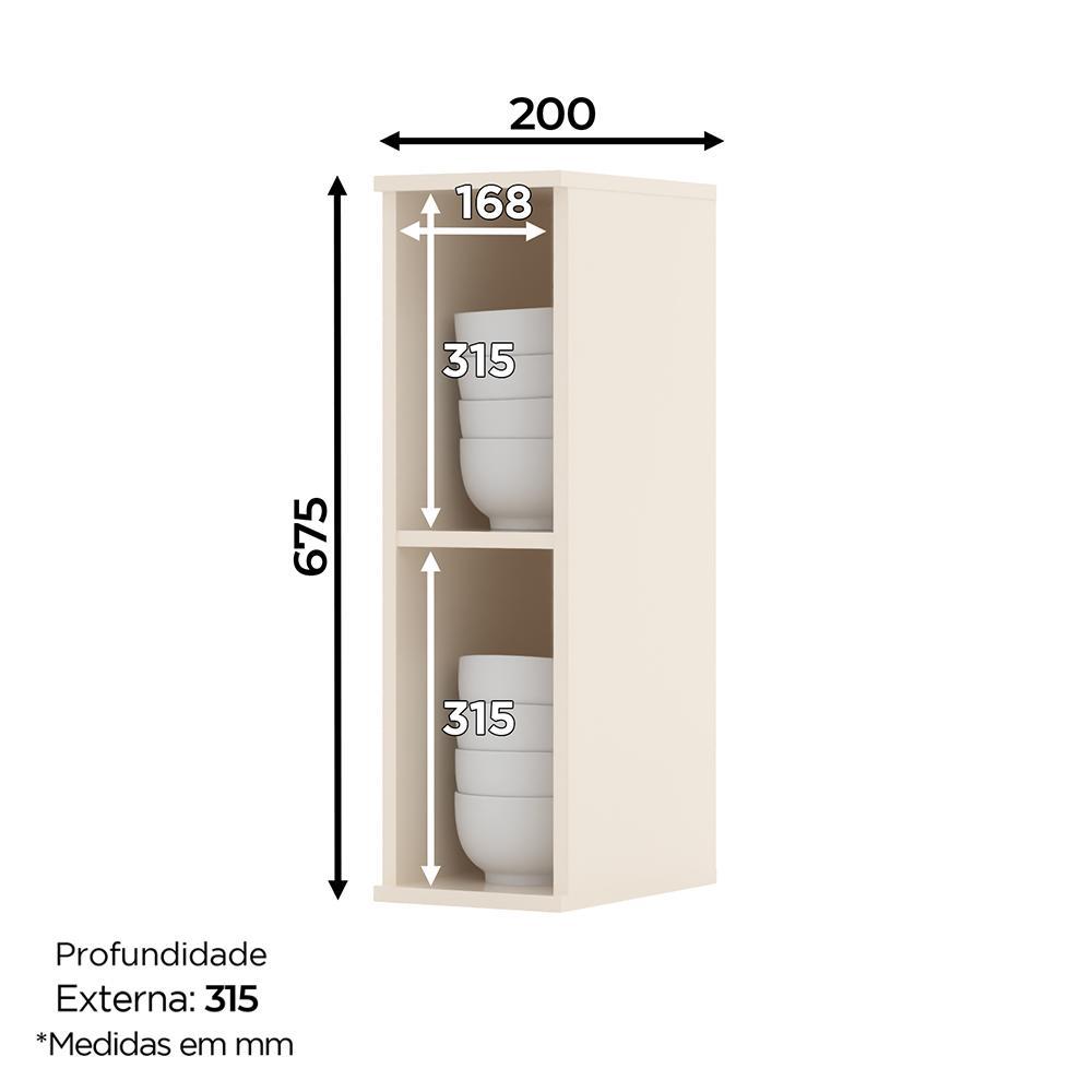 Armário Aéreo Nicho 20cm Connect Off White - Móveis Henn