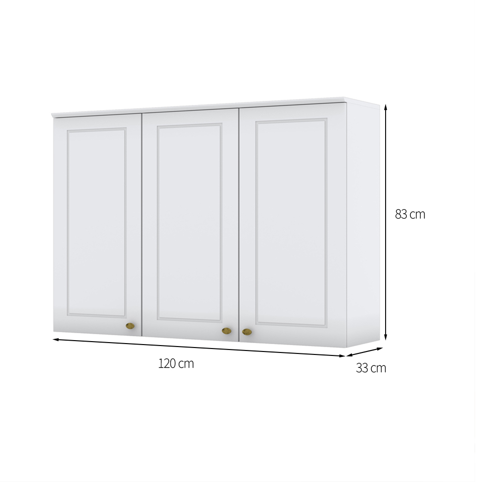 Armário Aéreo Nova York 3 Portas Branco