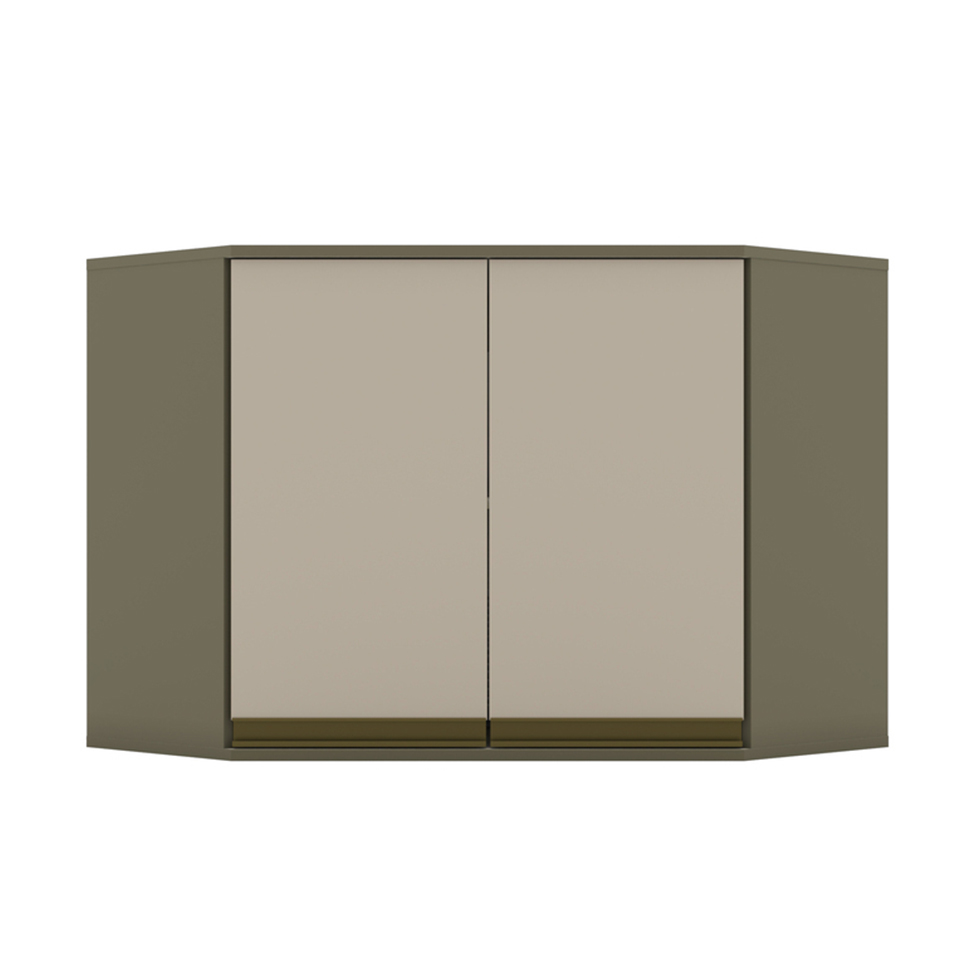 Armário Aéreo de Canto Évelin 2 Portas Duna e Cristal 68 cm