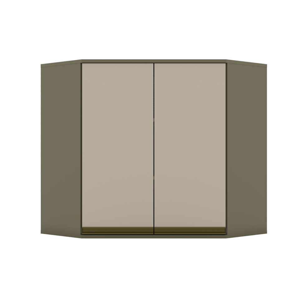 Armário Aéreo de Canto Évelin 2 Portas Duna e Cristal 83 cm