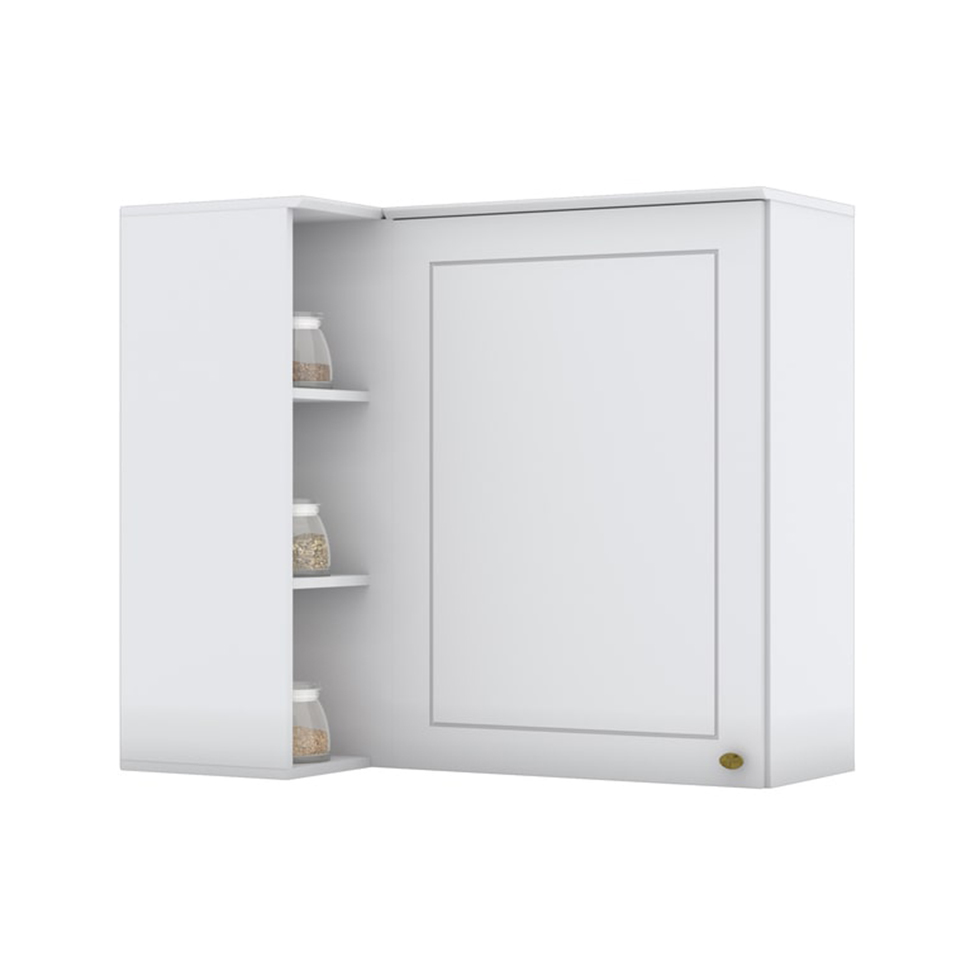 Armário Aéreo de Canto Nova York 1 Porta Branco