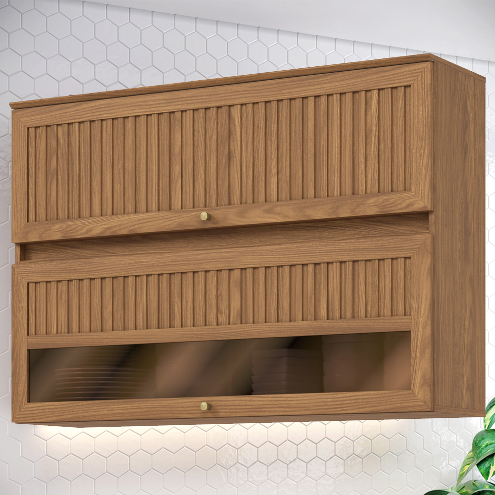 Armario Aereo 2 Portas 120 cm MDP Requinte C631 Nature Henn