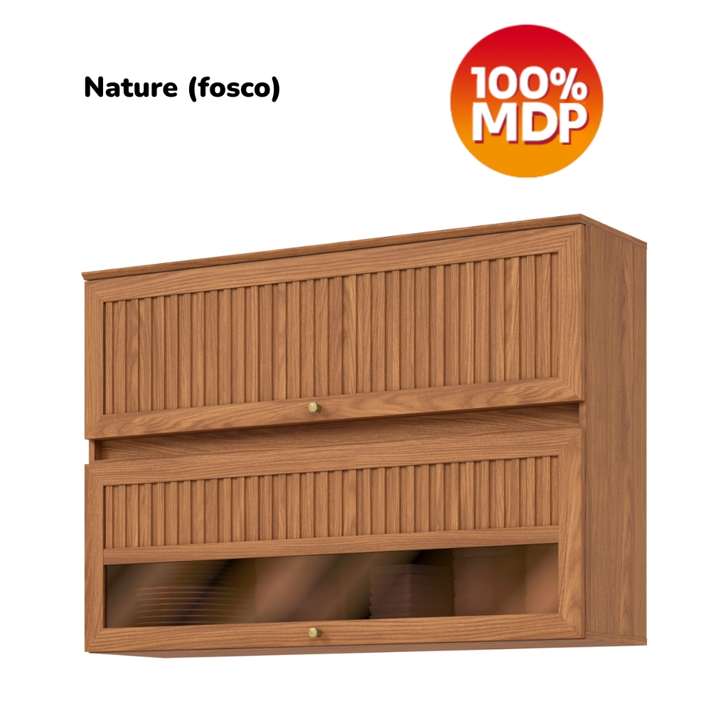 Armario Aereo 2 Portas 120 cm MDP Requinte C631 Nature Henn