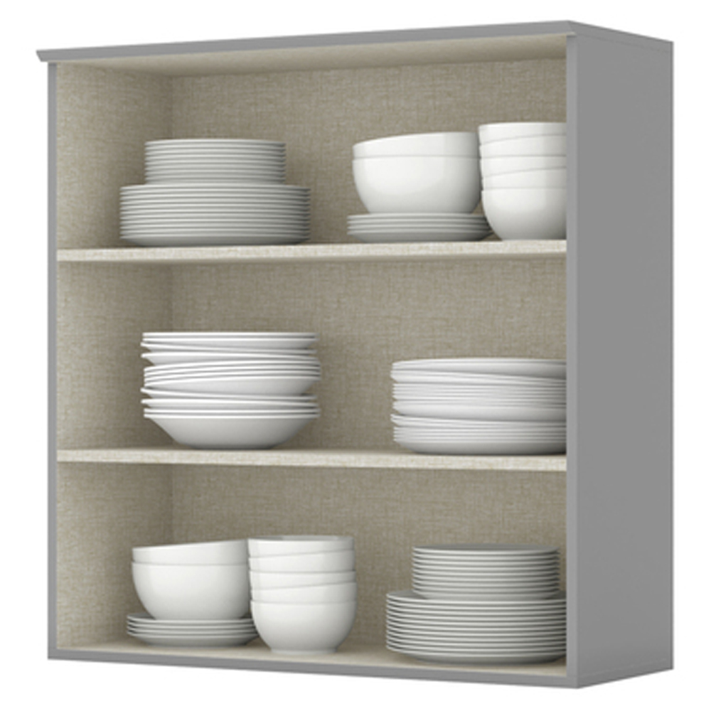 Armario Aereo 2 Portas MDF 80 cm Americana C356 Cinza Henn
