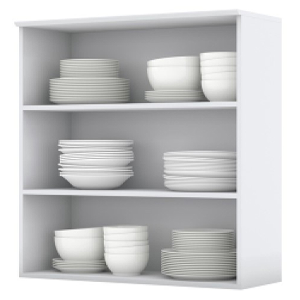 Armario Aereo 2 Portas Vidro MDF 80 cm Americana C366 Branco Henn