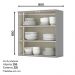 Armario Aereo 2 Portas Vidro MDF 80 cm Americana C366 Cinza Henn