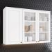 Armario Aereo 3 Portas Vidro MDF 120 cm Americana C363 Branco Henn