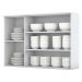 Armario Aereo 3 Portas Vidro MDF 120 cm Americana C363 Branco Henn