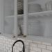 Armario Aereo 3 Portas Vidro MDF 120 cm Americana C363 Cinza Henn
