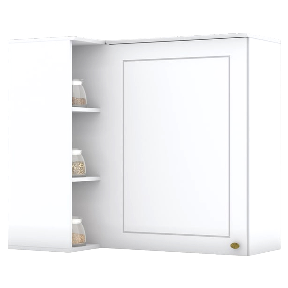 Armario Aereo Canto Reto 1P MDF 94x54 cm Americana C359 Branco Henn