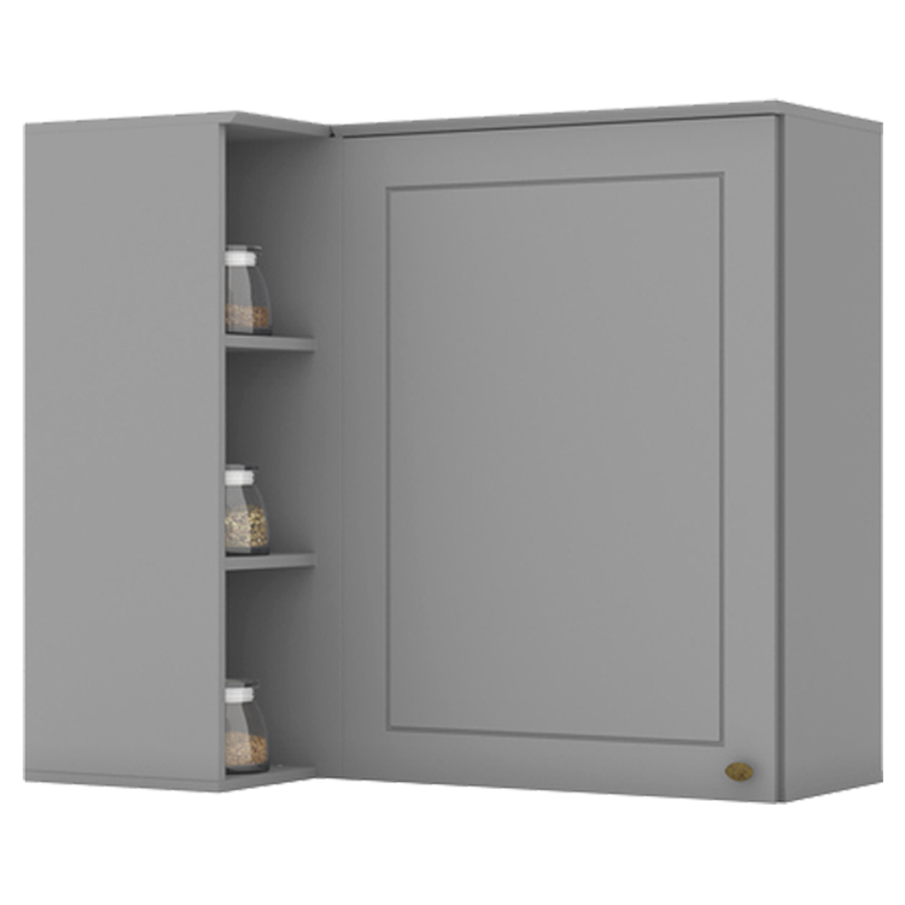 Armario Aereo Canto Reto 1P MDF 94x54 cm Americana C359 Cinza Henn