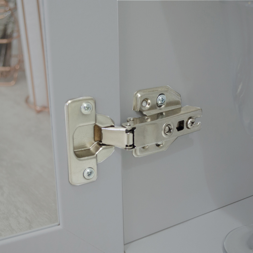 Armario Aereo Canto Reto 1P MDF 94x54 cm Americana C359 Cinza Henn