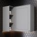 Armario Aereo Canto Reto 1P MDF 94x54 cm Americana C359 Cinza Henn