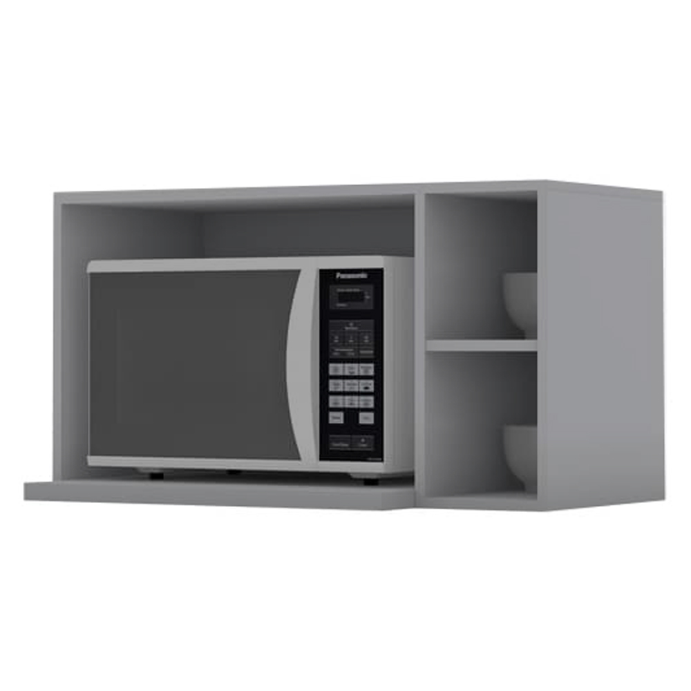 Armario Aereo Para Microondas MDF 80 cm Americana C557 Cinza Henn