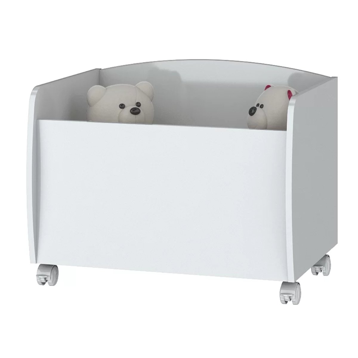 Baú para Brinquedos Multiuso com Rodinhas - Aquarela Branco