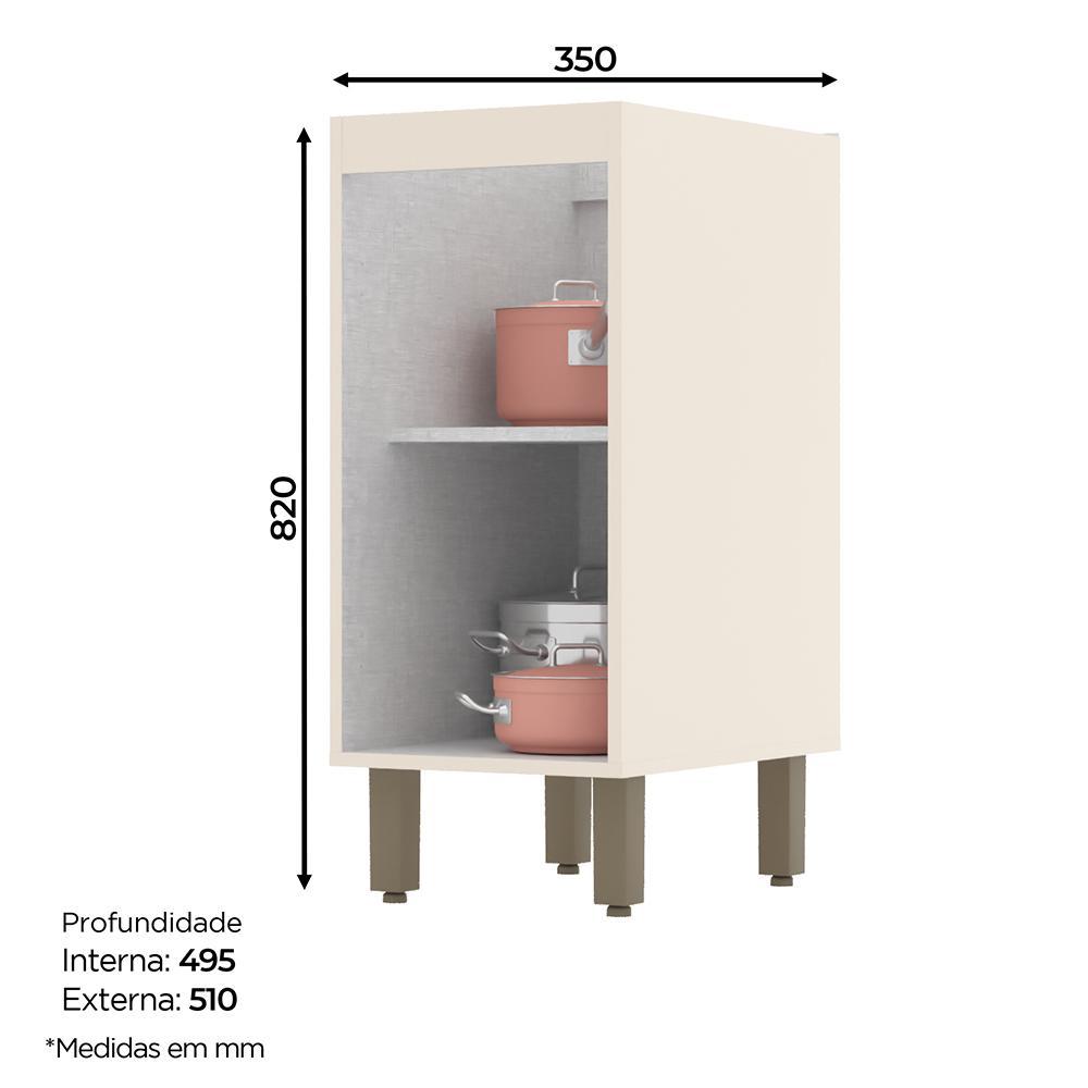 Balcão 1 Porta 35cm Connect Off White - Móveis Henn