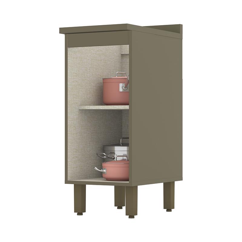 Balcão 1 Porta 35cm Duna/Cristal com Tampo Connect - Móveis Henn