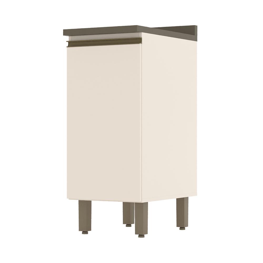 Balcão 1 Porta 35cm Off White/Duna com Tampo Connect - Móveis Henn