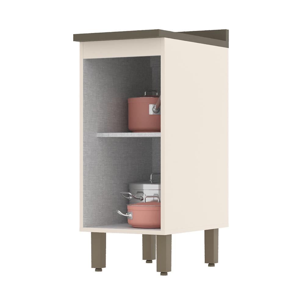 Balcão 1 Porta 35cm Off White/Duna com Tampo Connect - Móveis Henn