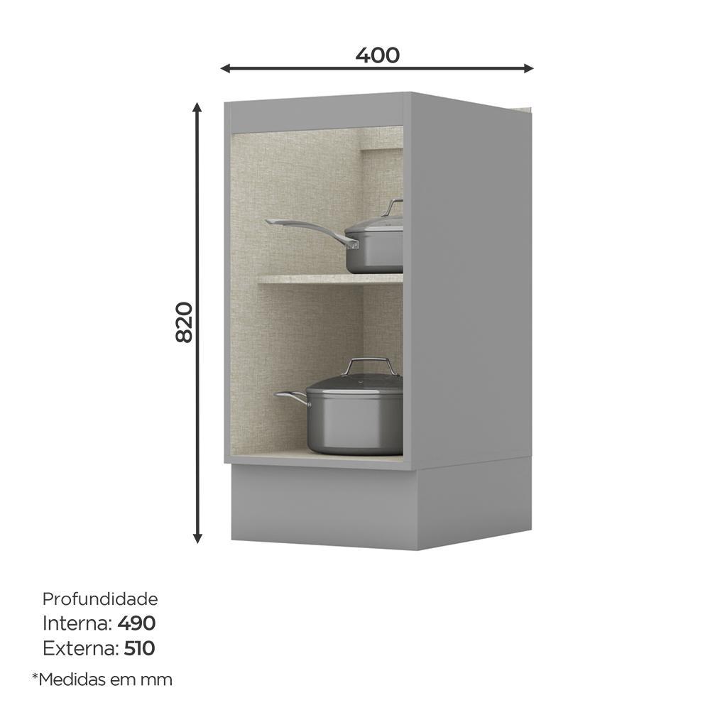Balcão 1 Porta 40cm Americana Cinza - Móveis Henn