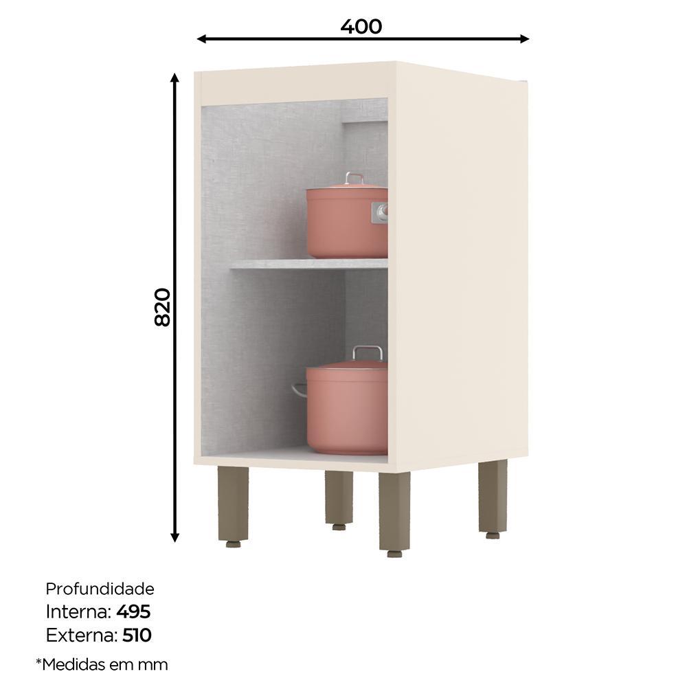 Balcão 1 Porta 40cm Connect Off White - Móveis Henn