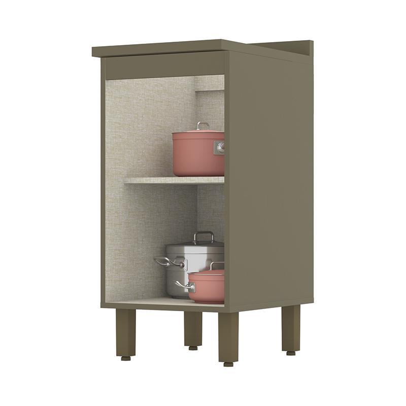 Balcão 1 Porta 40cm Duna/Cristal com Tampo Connect - Móveis Henn