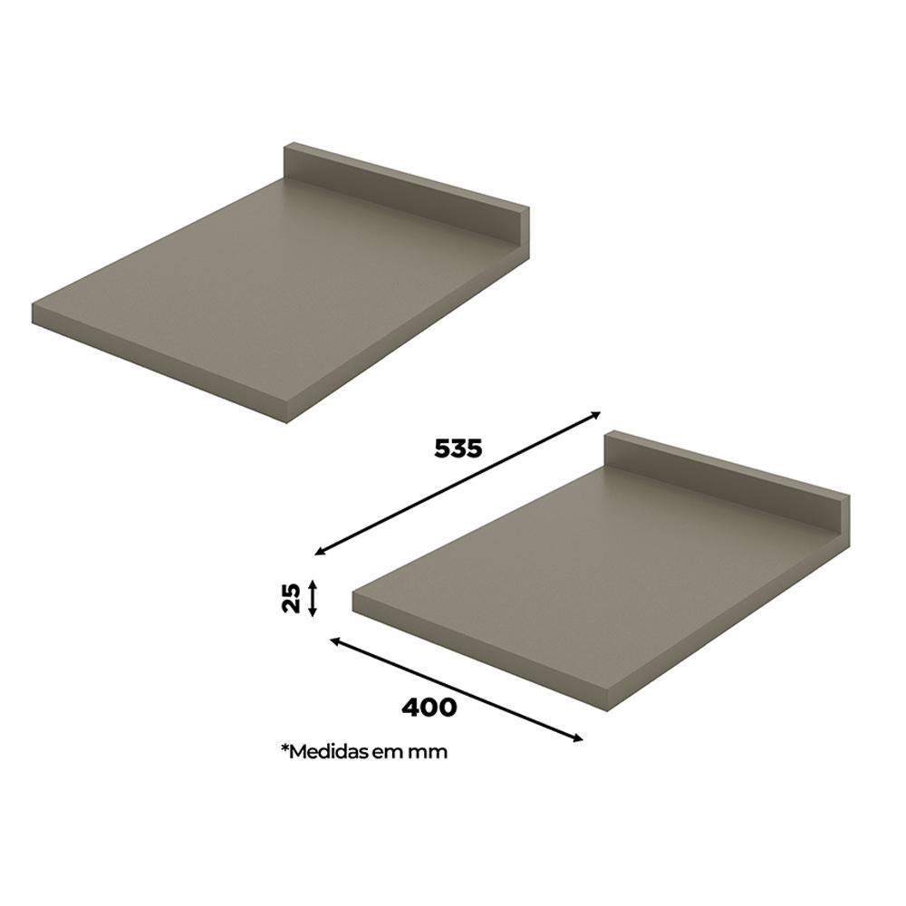 Balcão 1 Porta 40cm Off White/Duna com Tampo Connect - Móveis Henn