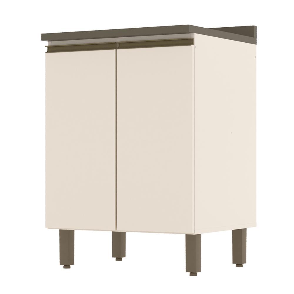 Balcão 2 Portas 60cm Connect Off White/Duna com Tampo - Móveis Henn